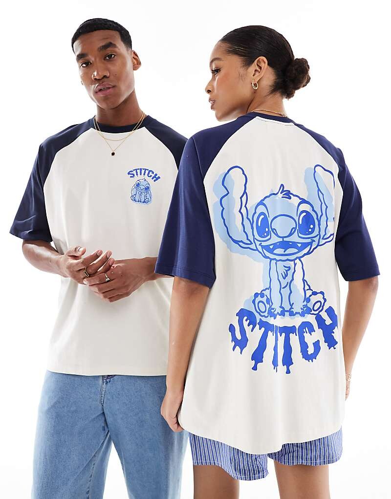 

Объемная футболка реглан с принтом Disney Stitch ASOS DESIGN