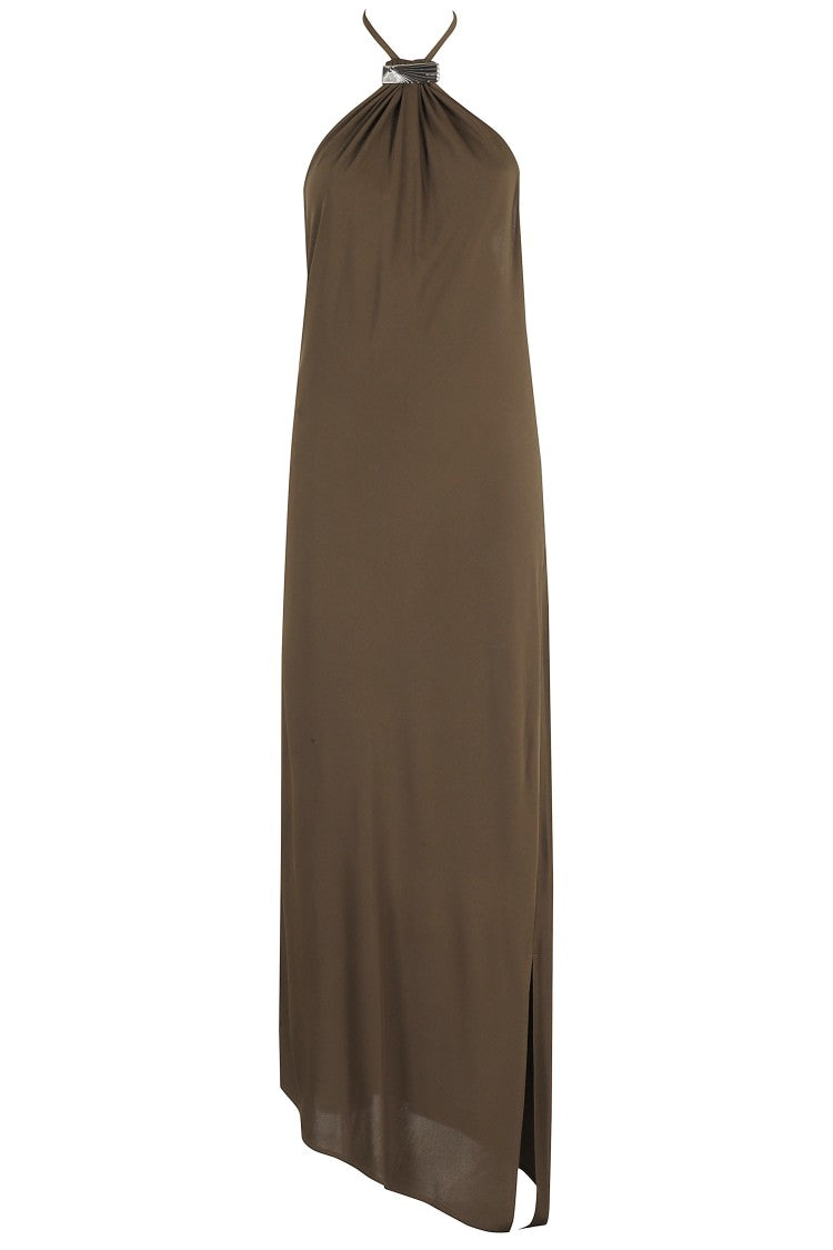 

Военное зеленое миди-платье The Attico