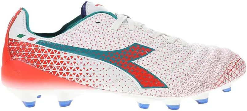 Футбольные бутсы Diadora Brasil Elite Tech GR ITA LPX для мужчин, жесткое покрытие - Сделано в Италии, ультра-мягкая премиальная кожа, современный дизайн Calcio, съемная стелька, красный