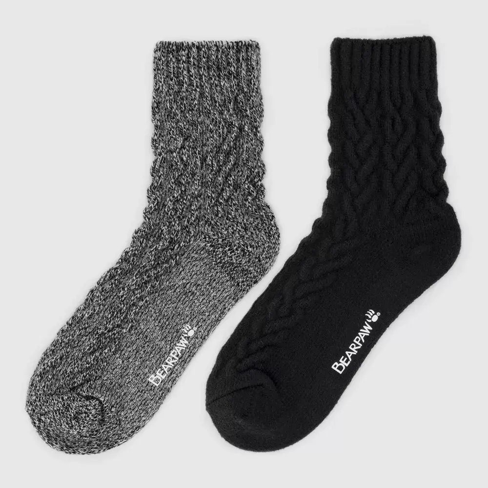 

Носки Bearpaw женские сверхмягкие с большими кабелем, 2 пары Bear Paw, цвет Black