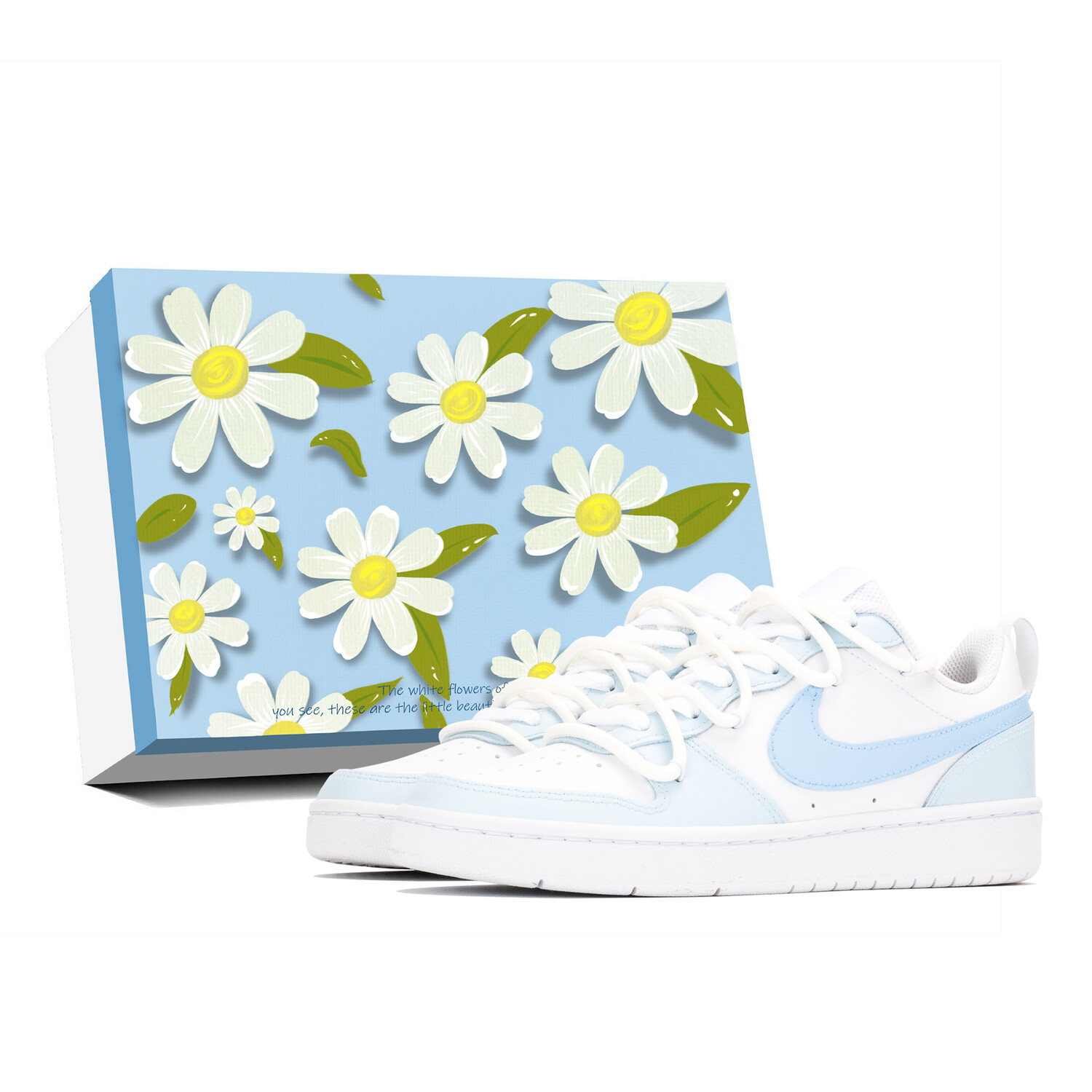 

Кроссовки Nike Court Borough 2 Skateboarding Shoes Women's Low-top Blue, белый