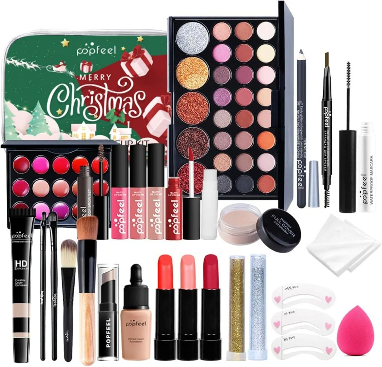 Набор косметики POPFEEL Christmas Cosmetics Set, 24 предмета, многоцветный Pretty Rabbit Piaoliangtu