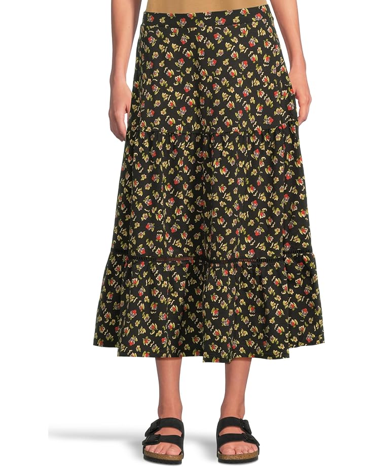 

Женская юбка миди Toad&Co Marigold Tiered, Black Pansy Print