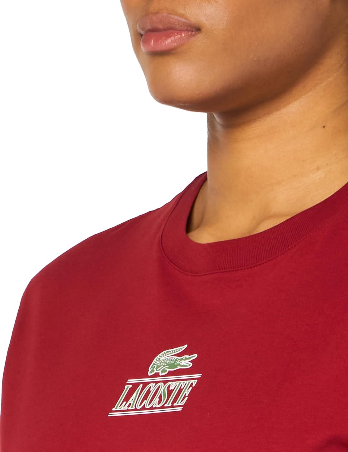 Футболка Lacoste унисекс для взрослых, стандартного кроя, с коротким рукавом и круглым вырезом, с небольшим изображением крокодила и логотипом Lacoste на передней части груди., Ora — фото 3