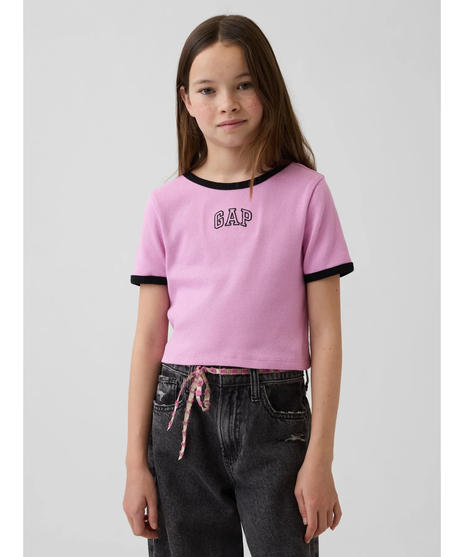 Детская футболка GAP с логотипом розовая