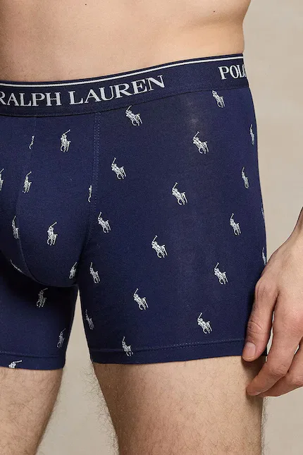 Боксеры из хлопка с эластаном 3 шт Polo Ralph Lauren, синий — фото 4