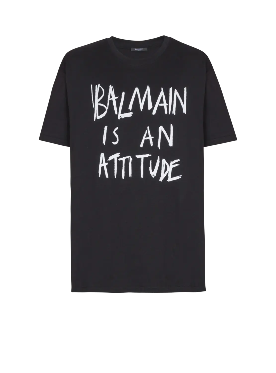 

Футболка с принтом Balmain, белый/черный