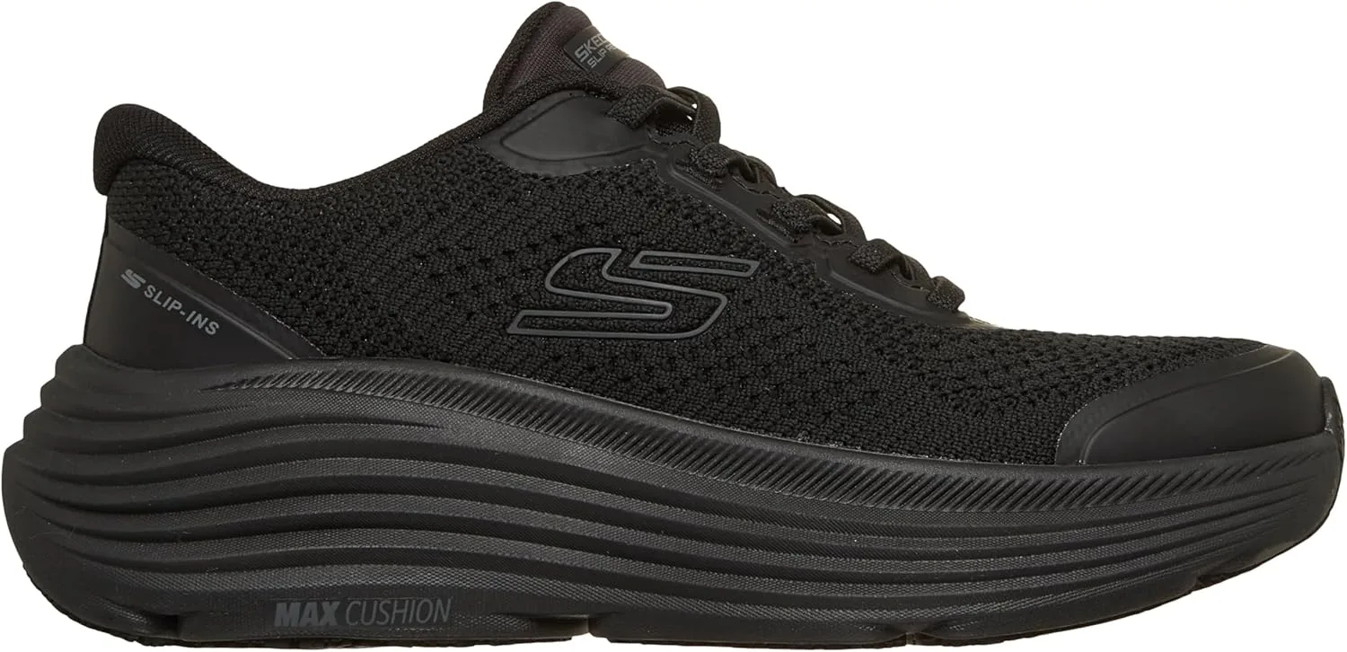 Мужские вязаные кроссовки Skechers Knit Bungee Max Cushioning Endeavor Sr Hands Free Slip Inshoe для медицинского персонала, черный — фото 2
