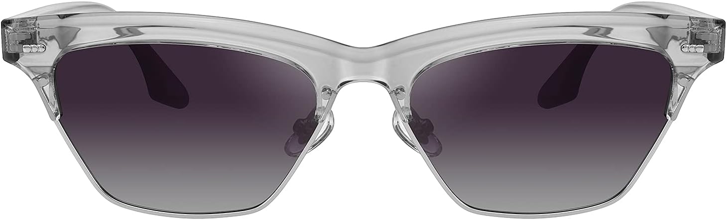 

Классические поляризованные солнцезащитные очки для женщин в стиле ретро с полуободковой оправой и линзами UV400. Модные солнцезащитные очки CURY PROTECH, Transparent Gray Frame Gradient Gray Lens