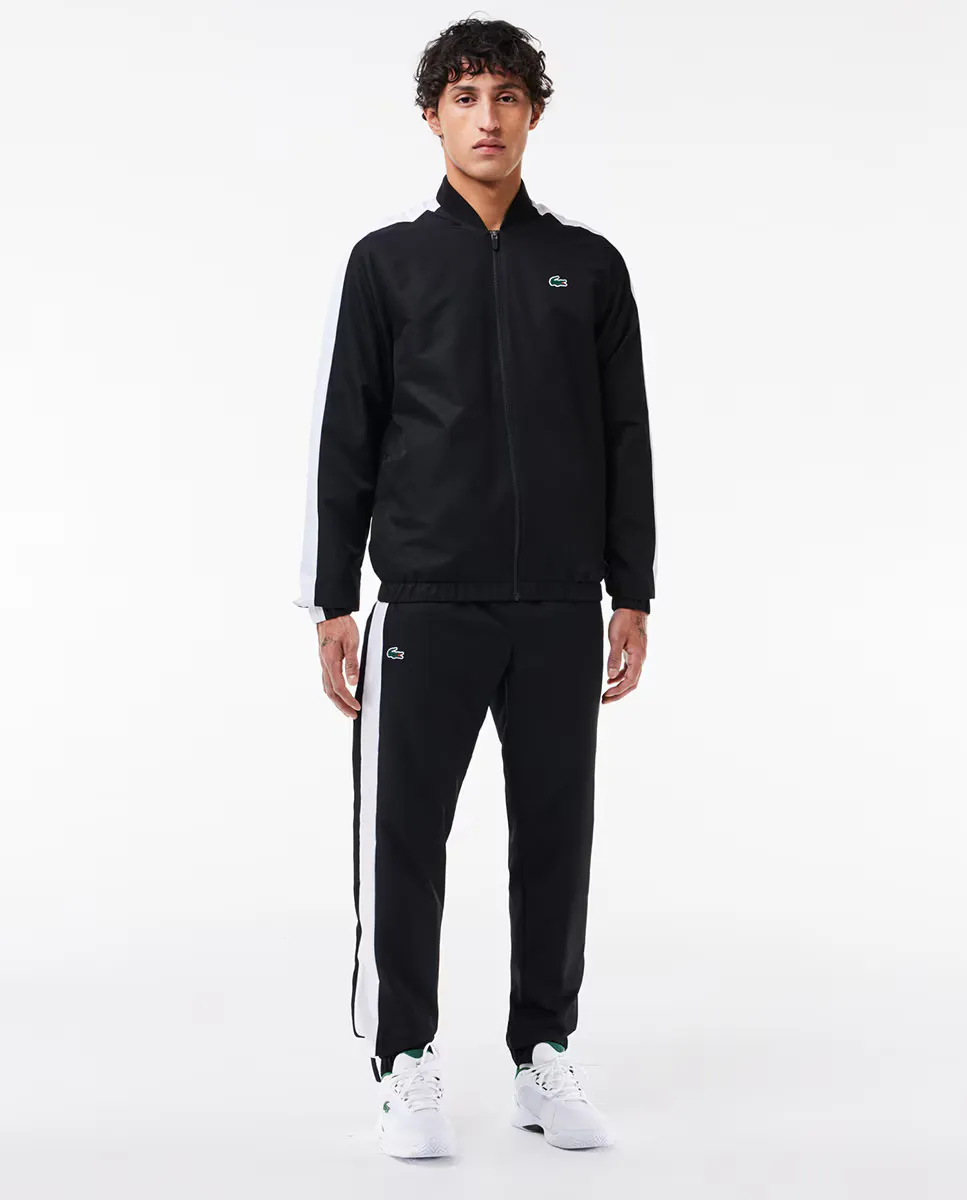 

Спортивный костюм с цветными блоками Теннисный спортивный костюм Lacoste, черный