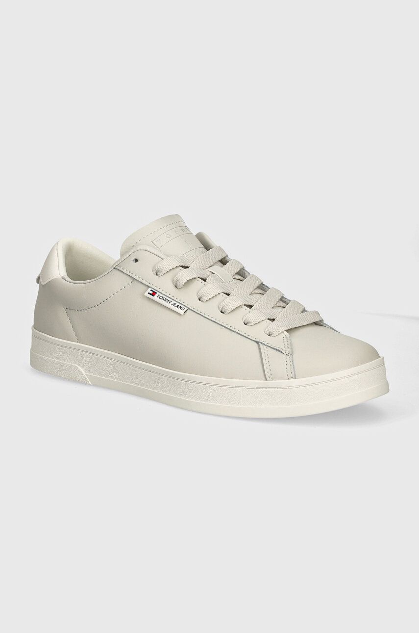 

Кожаные кроссовки Tommy Jeans TJM LEATHER LOW CUPSOLE, серый