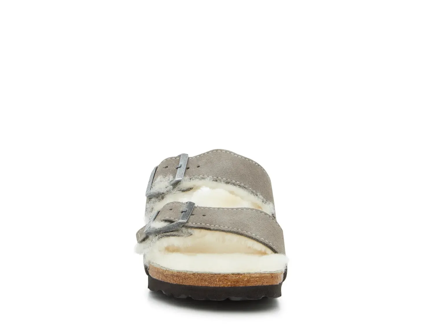 Сандалии Birkenstock Arizona Shearling Slide - женские, серые — фото 2