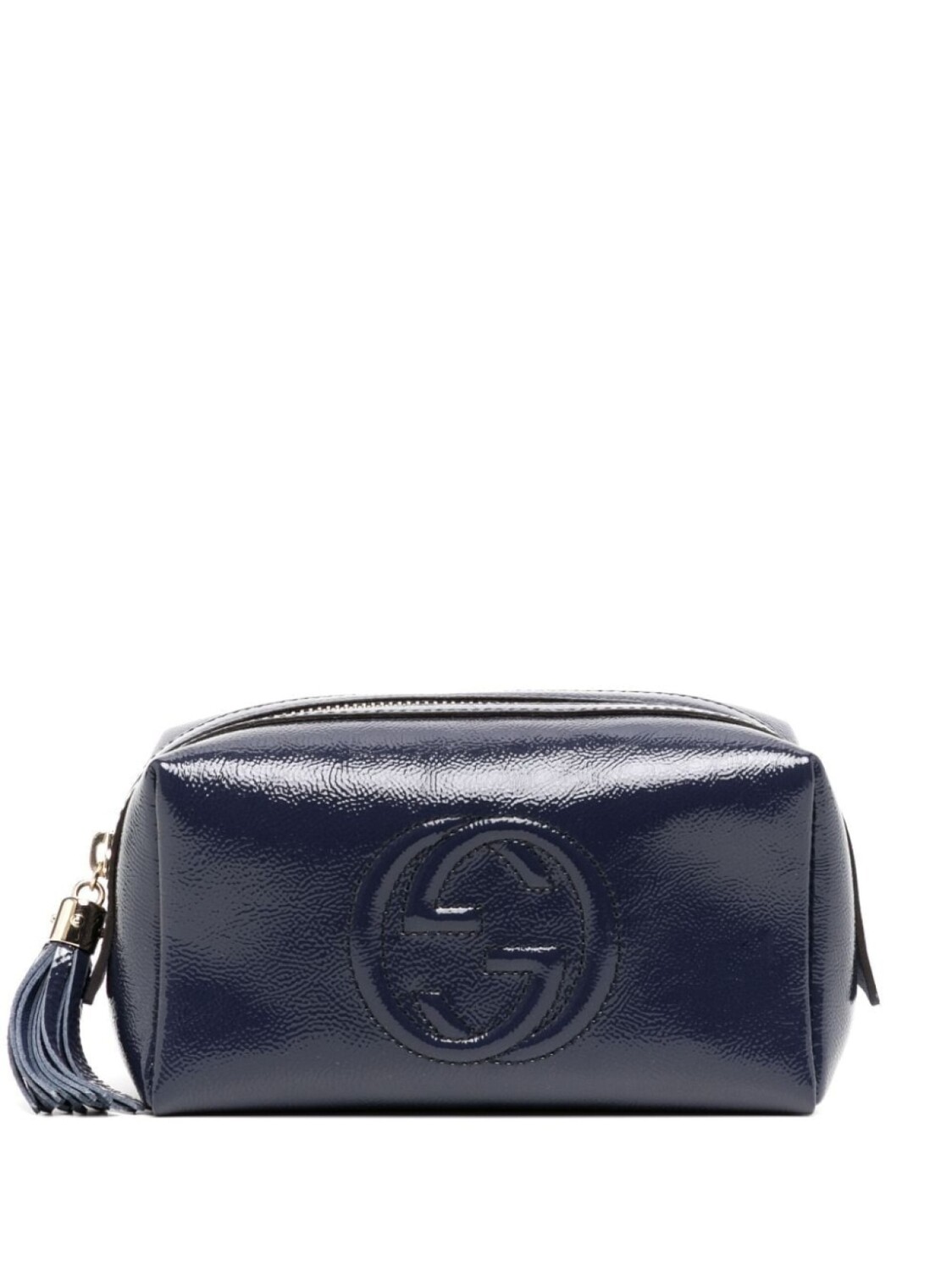 

Лакированная косметичка с логотипом Interlocking G Gucci, синий
