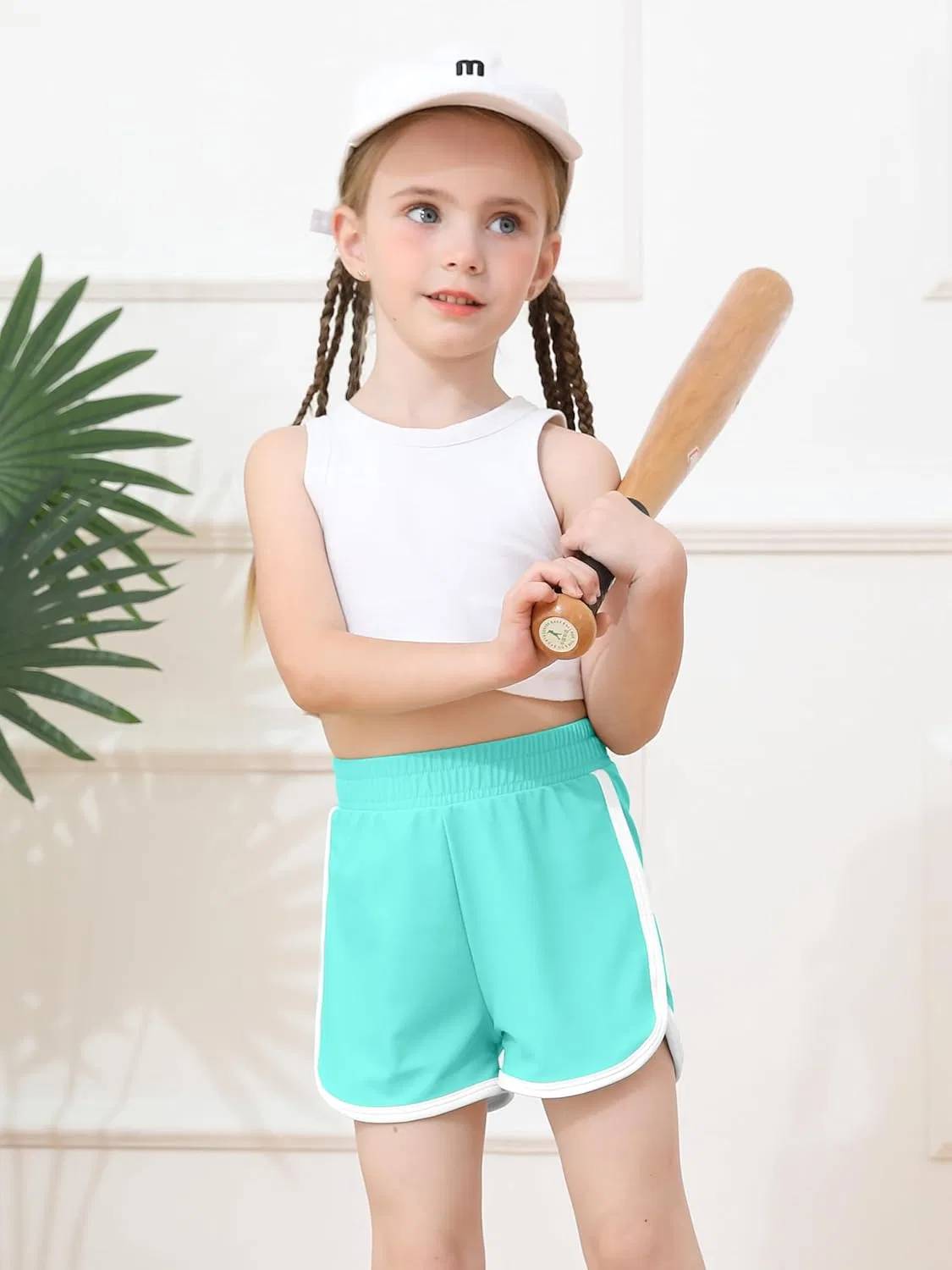 Resinta 4 Pack Toddler Girls Soccer Shorts Toddler Athletic Performance Shorts Dolphin Gym Shorts, Black, Lake Blue, Hot Pink, Purple — фото 2