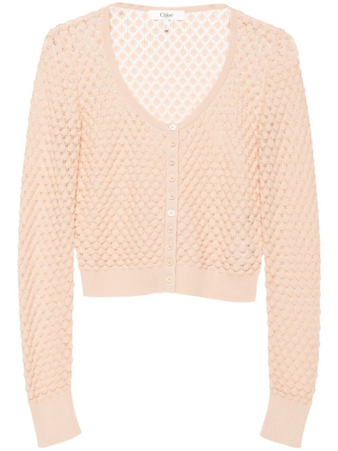 

Укороченный кардиган крупной вязки Chloé, нейтральный цвет
