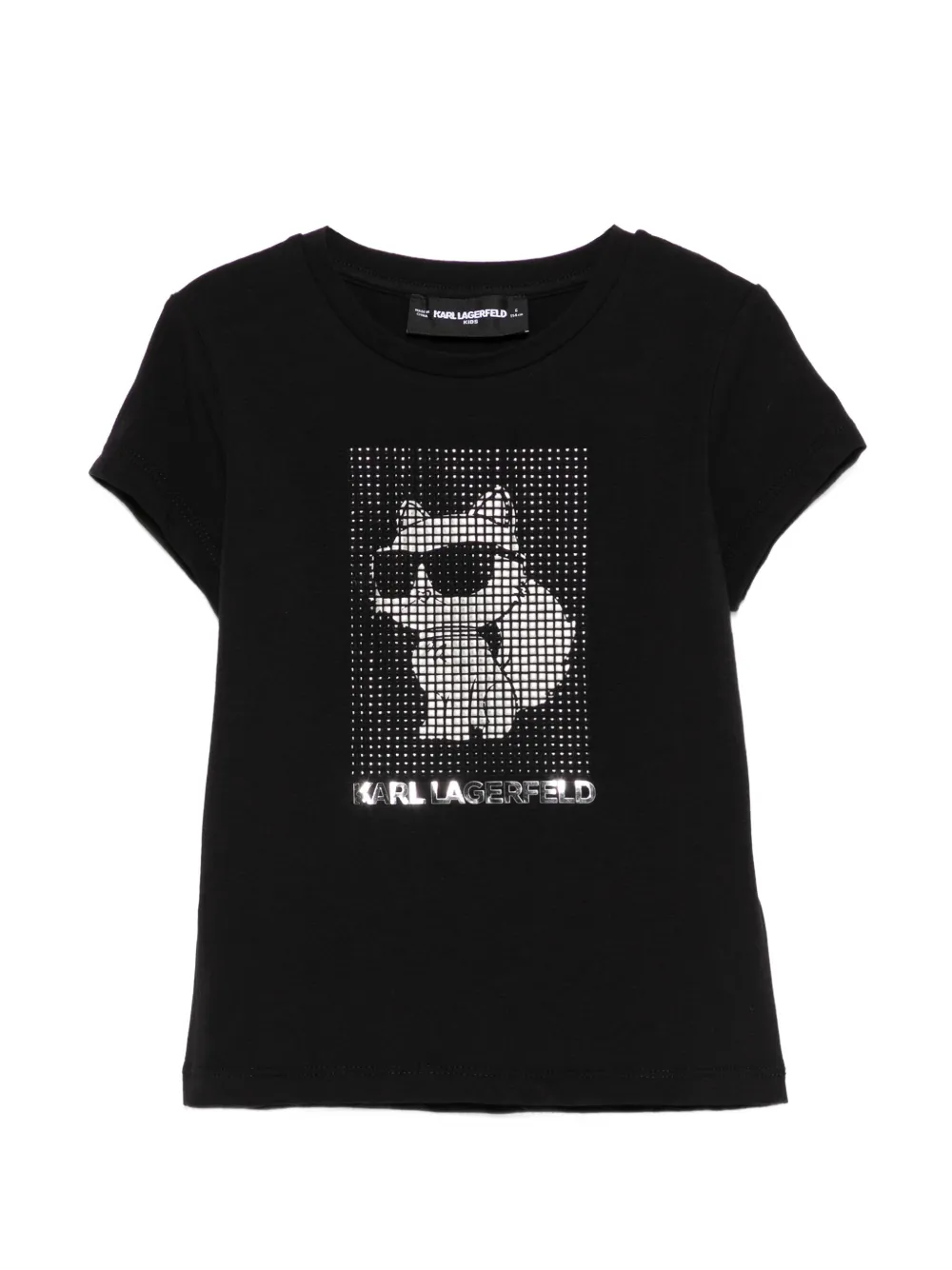 

Футболка с короткими рукавами и украшением Karl Lagerfeld Kids, черный