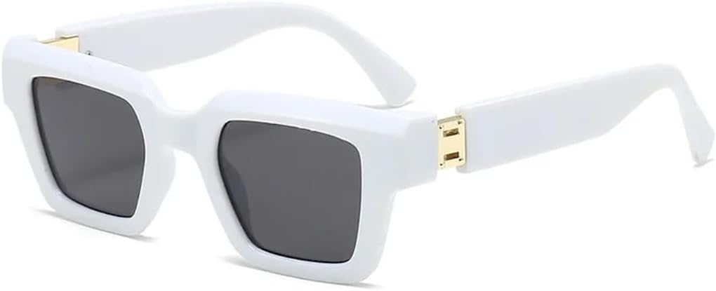

Популярные квадратные солнцезащитные очки для женщин и мужчин, для путешествий, разноцветные, в стиле ретро, ​​роскошные, с защитой от УФ-излучения UV400 UATXTAU, White
