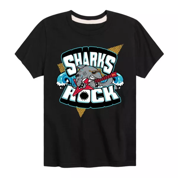 

Футболка для мальчиков 8-20 лет с принтом "Акулы рулят" Licensed Character, черный