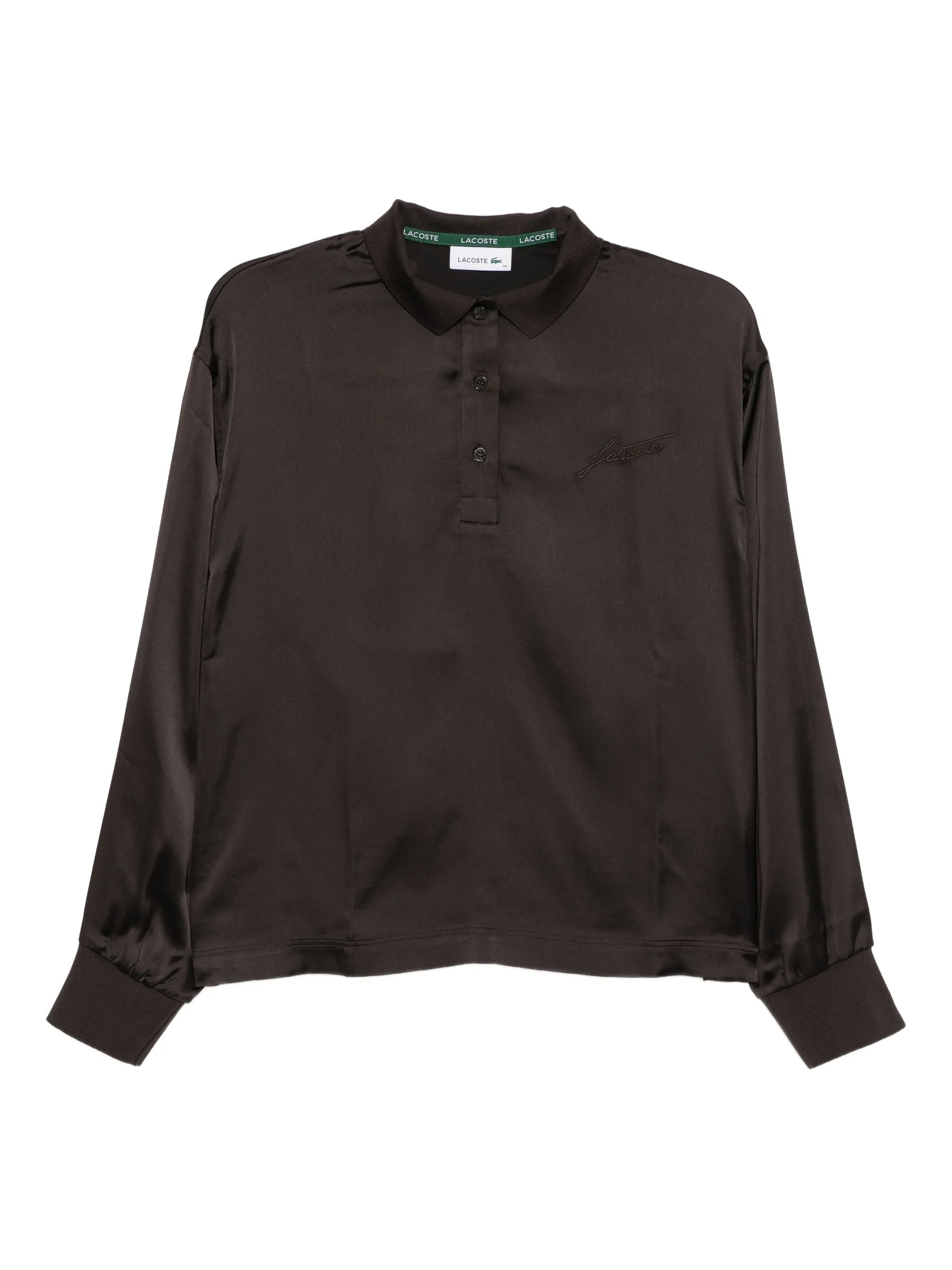 

Рубашка поло с вышитым логотипом Lacoste, коричневый