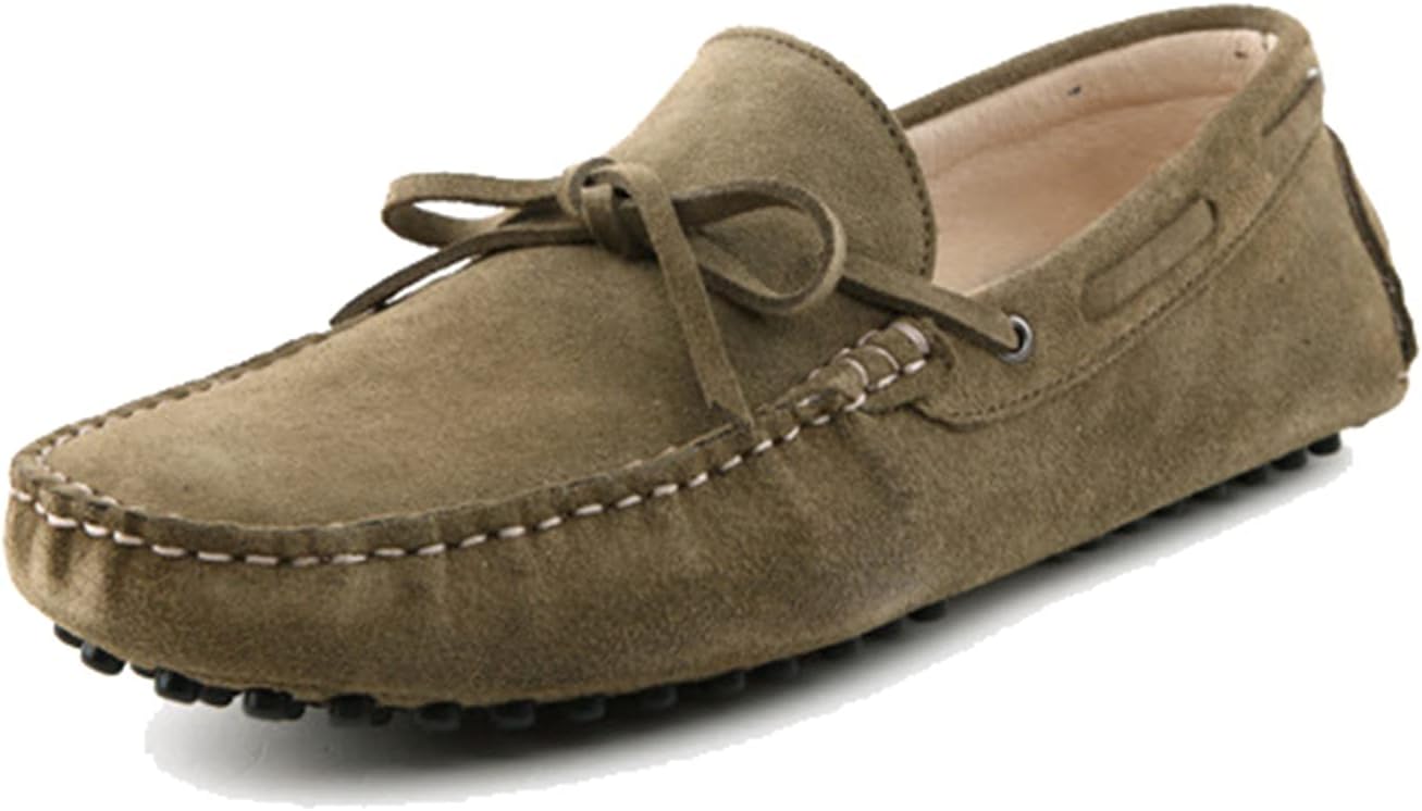

Мужские повседневные мокасины LITNERMIA с шнуровкой, замшевой кожей, для вождения и лодочные туфли, хаки