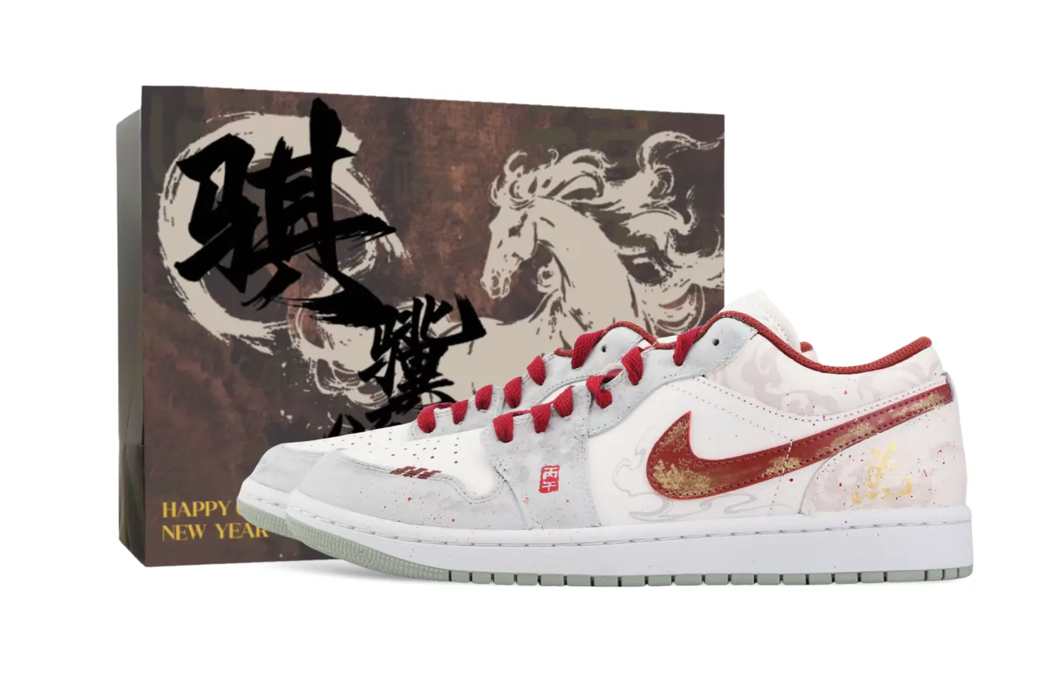 

Jordan Кроссовки Air 1 Drippy's Lu Slip Resistant Abrasion Resistant Low top Vintage мужские красные