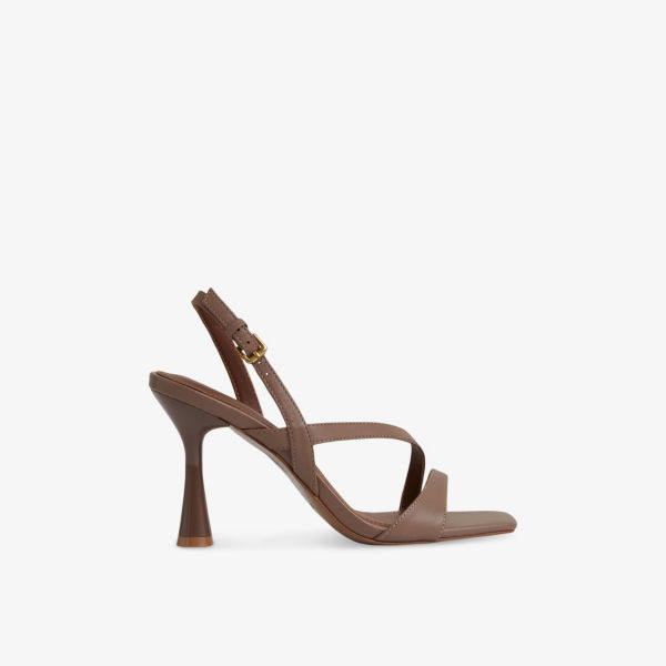 Сандалии Reiss Cindy на каблуке из кожи, бежевый