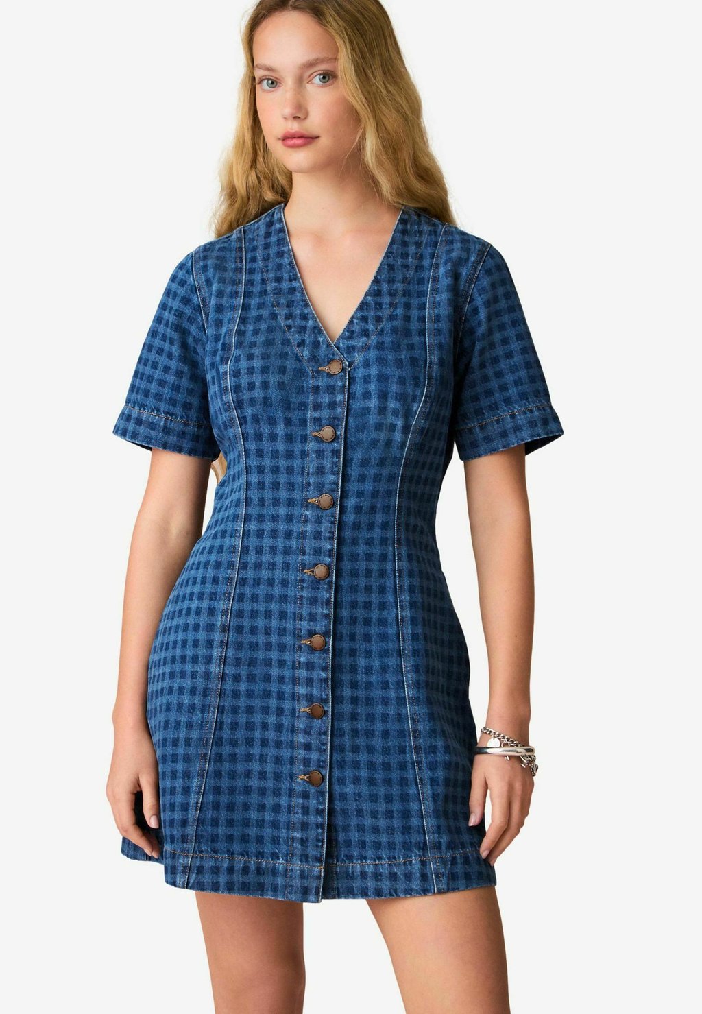 

Джинсовое платье TALL FIT - V-NECK Next, синий