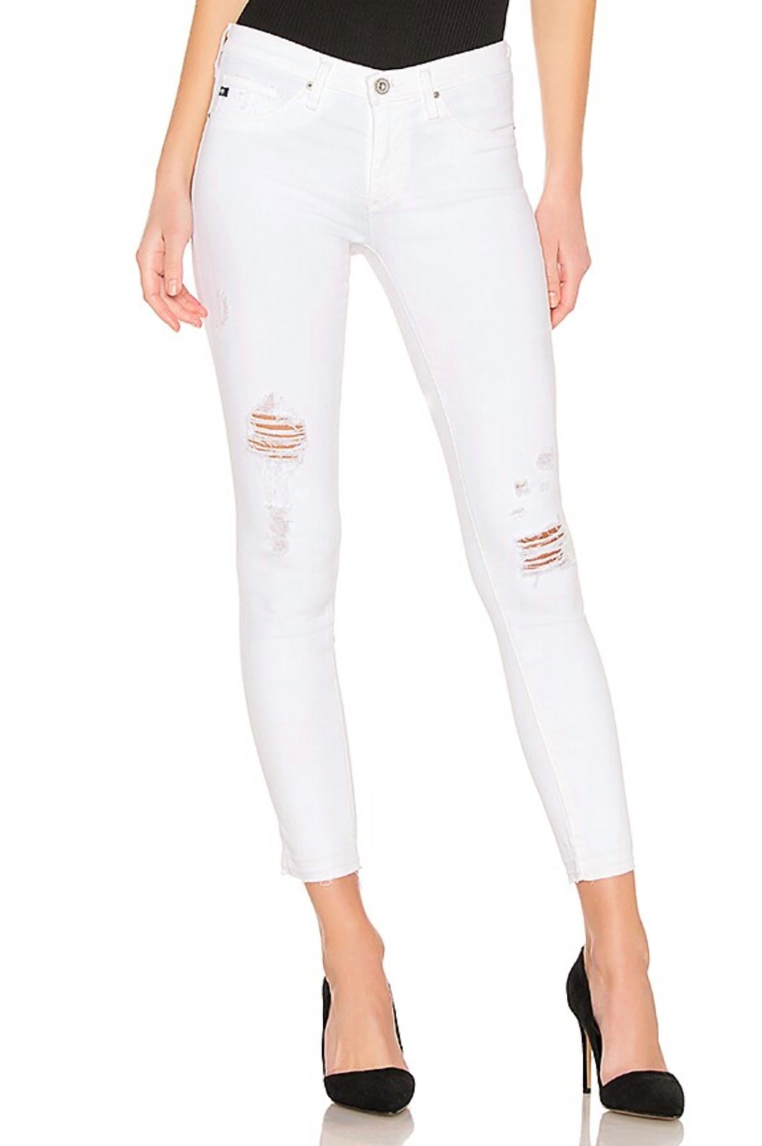 

Леггинсы узкие до щиколотки в примитивном белом цвете AG Jeans