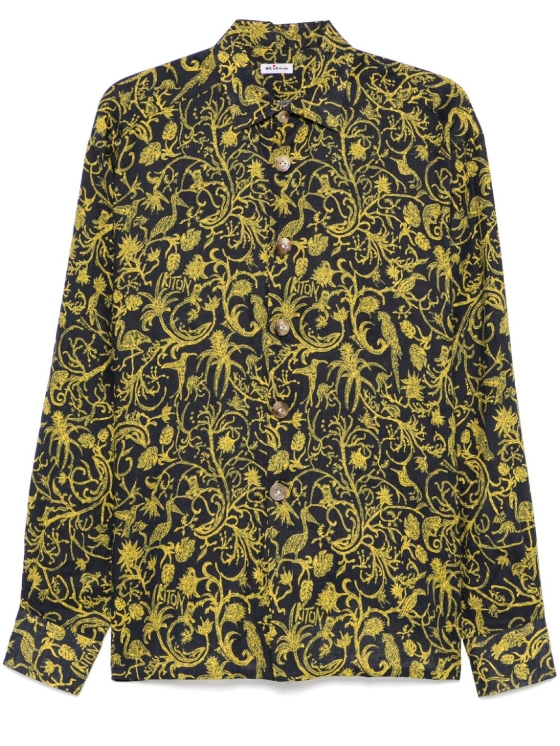 

Kiton льняная рубашка, черный