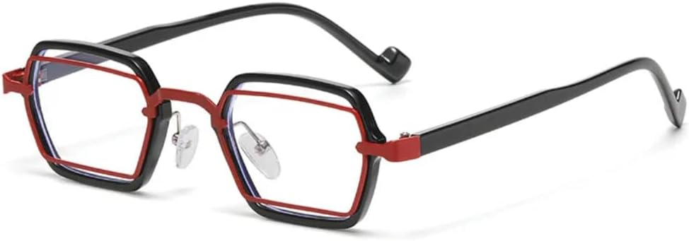 

Ретро-панк солнцезащитные очки для женщин, защита от УФ-излучения UV400, модные прозрачные линзы, оправа для очков с защитой от синего света для мужчин SZVVBKK, C11 Black Red Clear