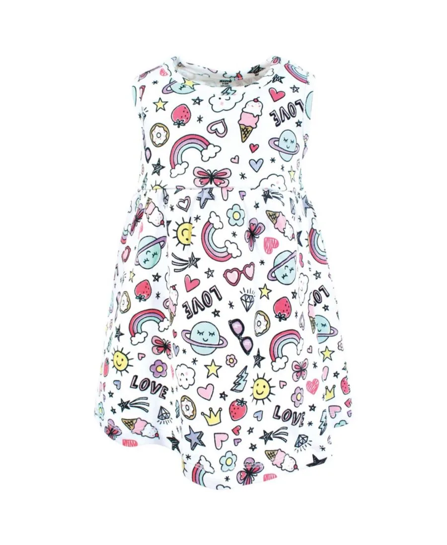 Удобный хлопковый комплект из платья и подходящего кардигана Hudson Baby, розовый doodles — фото 4