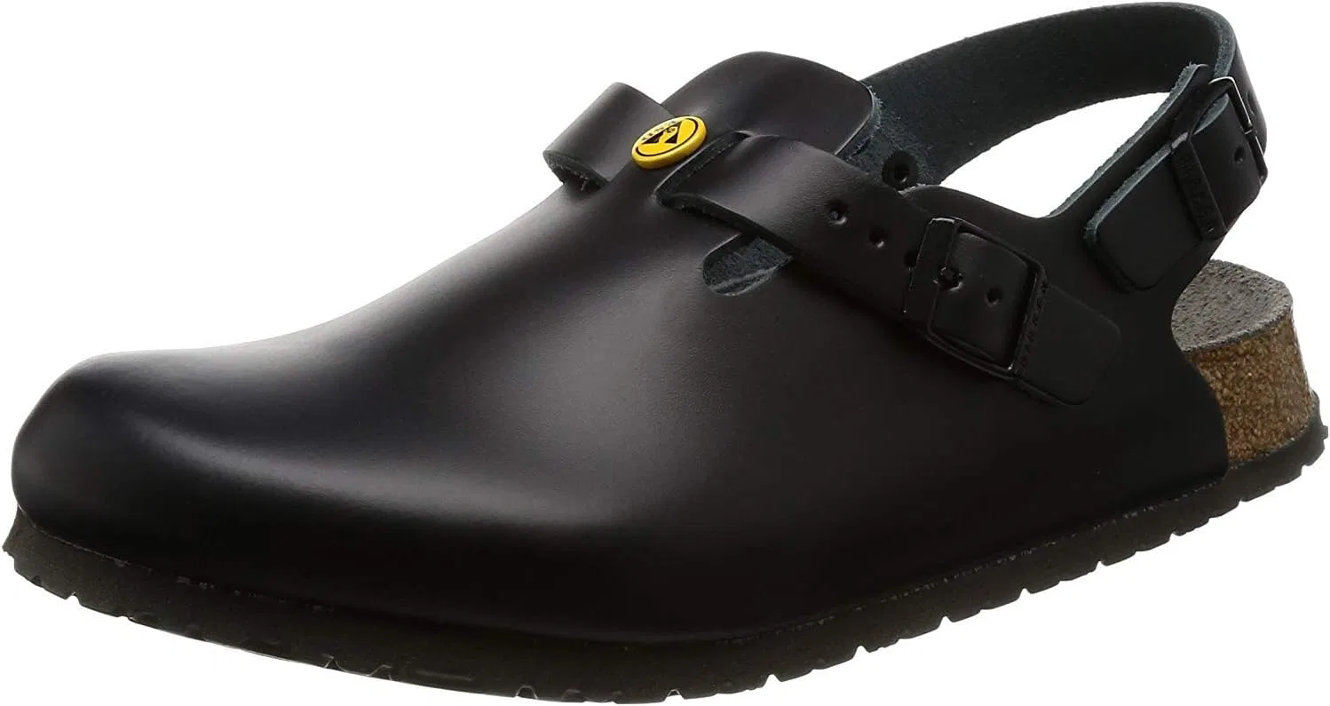 Женские туфли BIRKENSTOCK Tokyo Tokyo, антистатические, из натуральной кожи, черные, размер 5, узкая стелька