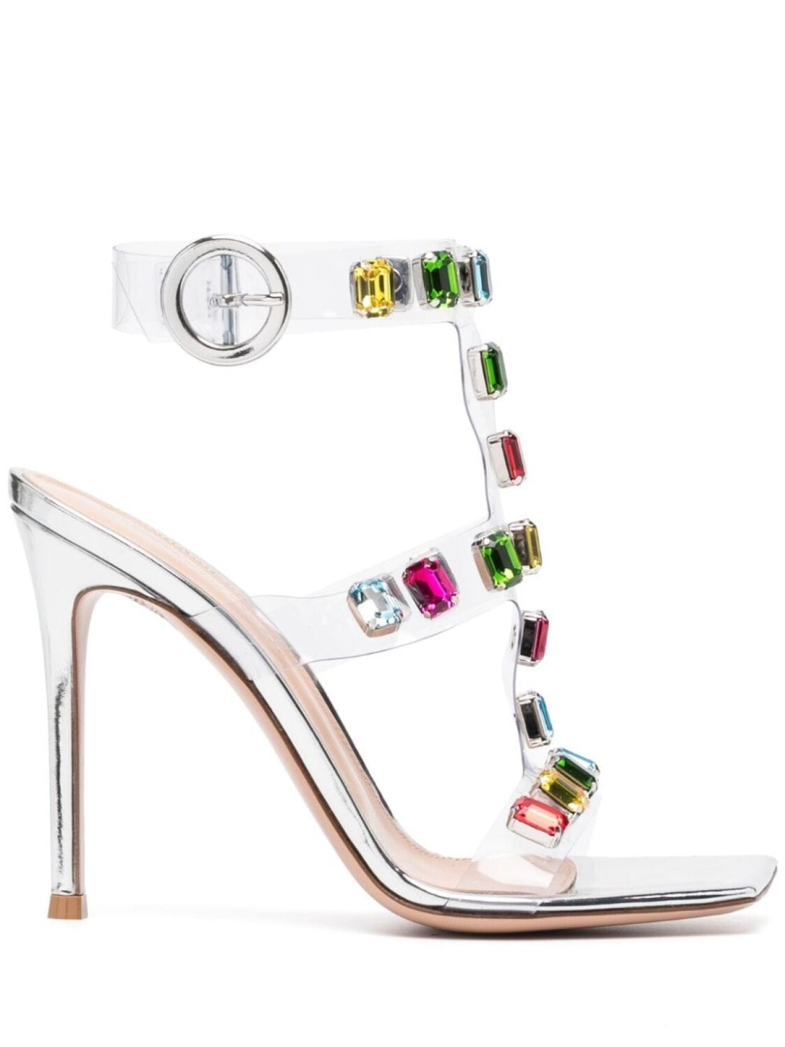Gianvito Rossi босоножки с кристаллами, серебристый