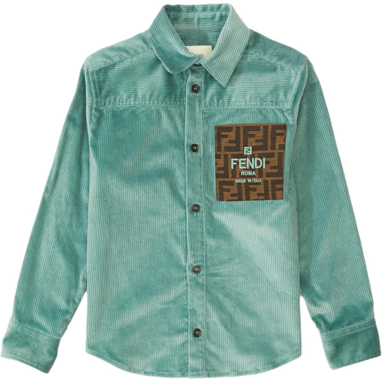 

FENDI SS25 Badge Shirt весна-осень Kids' Green