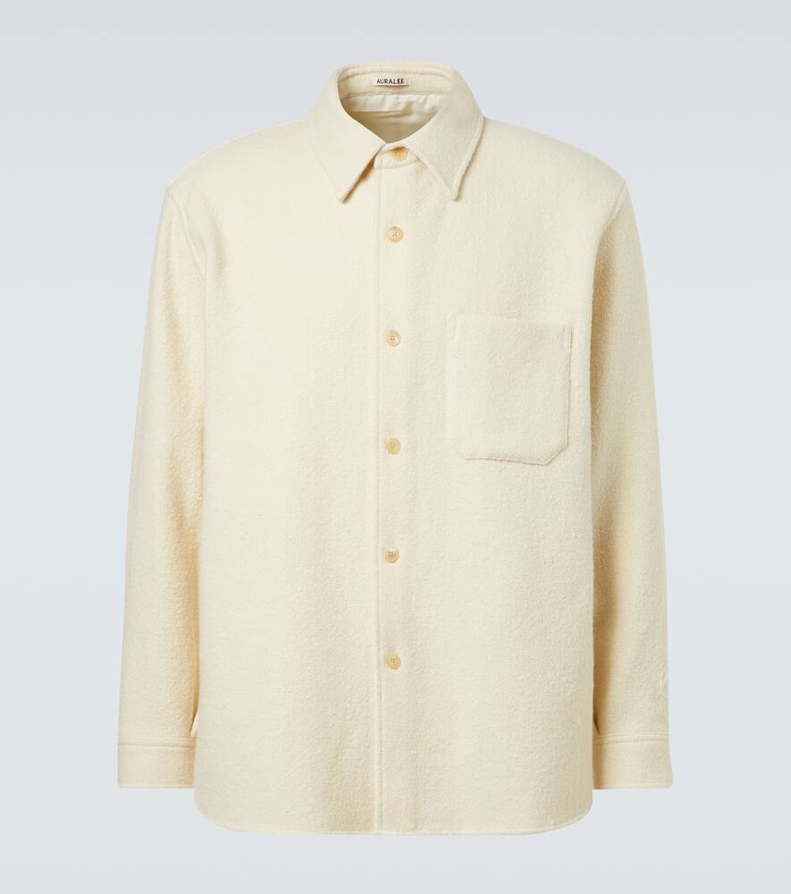 

Шерстяная твидовая овершерта Auralee, Ivory White