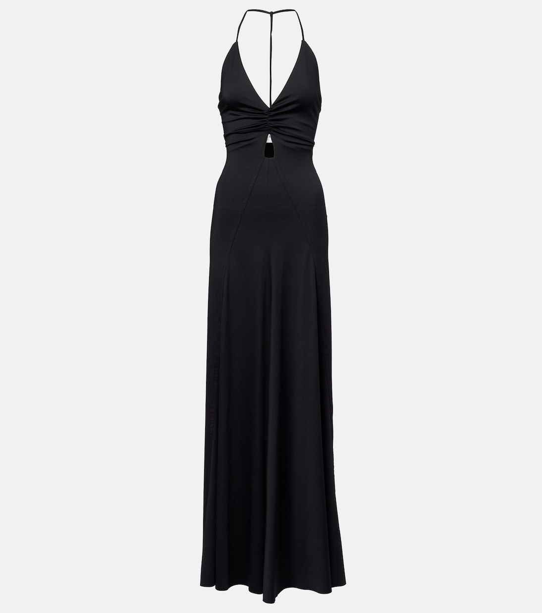 

Платье из джерси со сборками и открытой спиной Victoria Beckham, черный