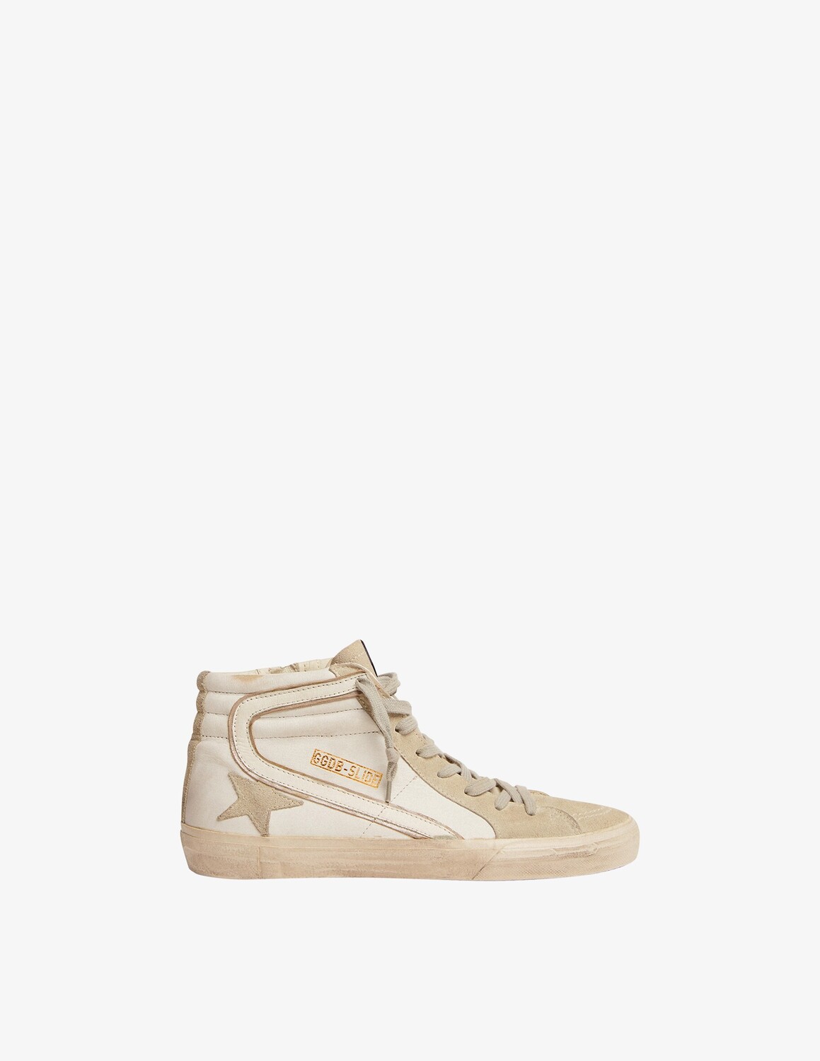 

Высокие кожаные кроссовки Slide Golden Goose, цвет White/Ice
