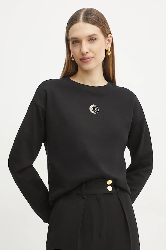 

Хлопковая толстовка Armani Exchange, черный