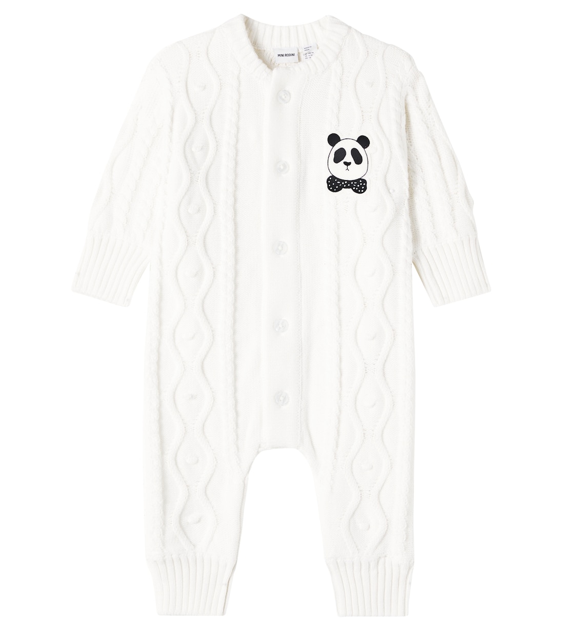 

Комбинезон из хлопка с ажурной вязкой Baby Panda Mini Rodini, Offwhite