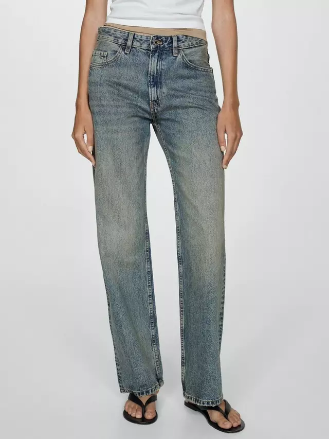 

Джинсы Mango Miami Straight Cut, цвет open blue