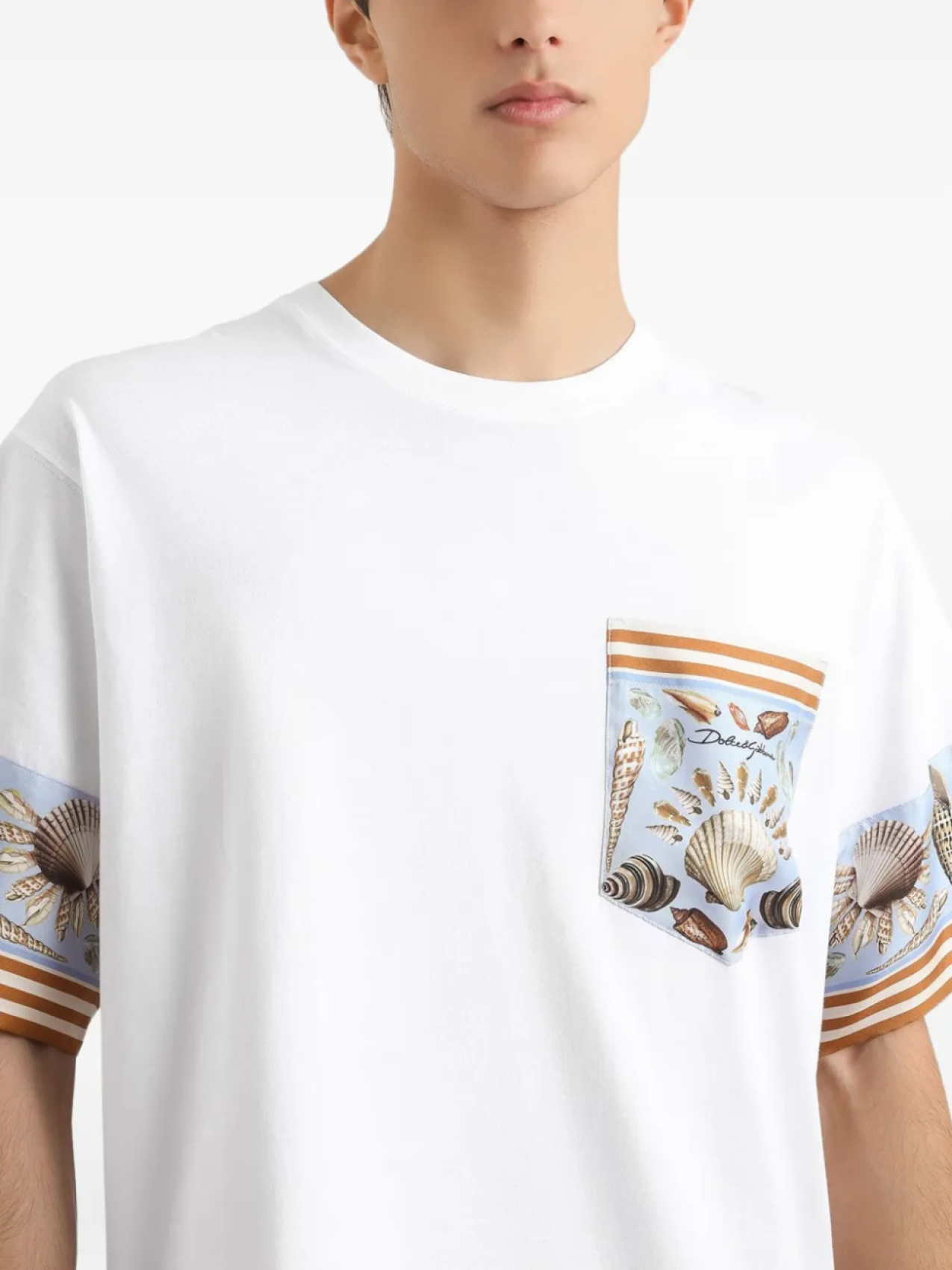 Dolce & Gabbana футболка из смесового шелка, белый — фото 4