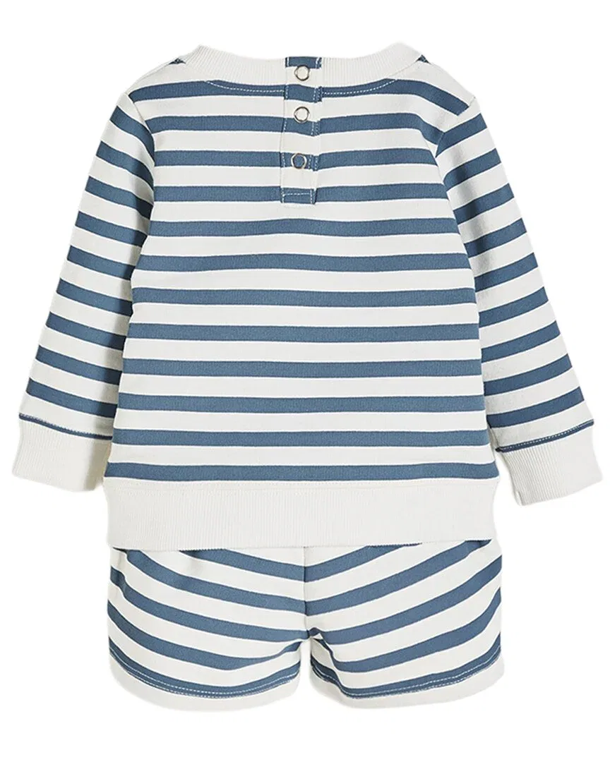 Комплект Babycottons из 2 предметов: полосатая толстовка и спортивные штаны, Multi — фото 2