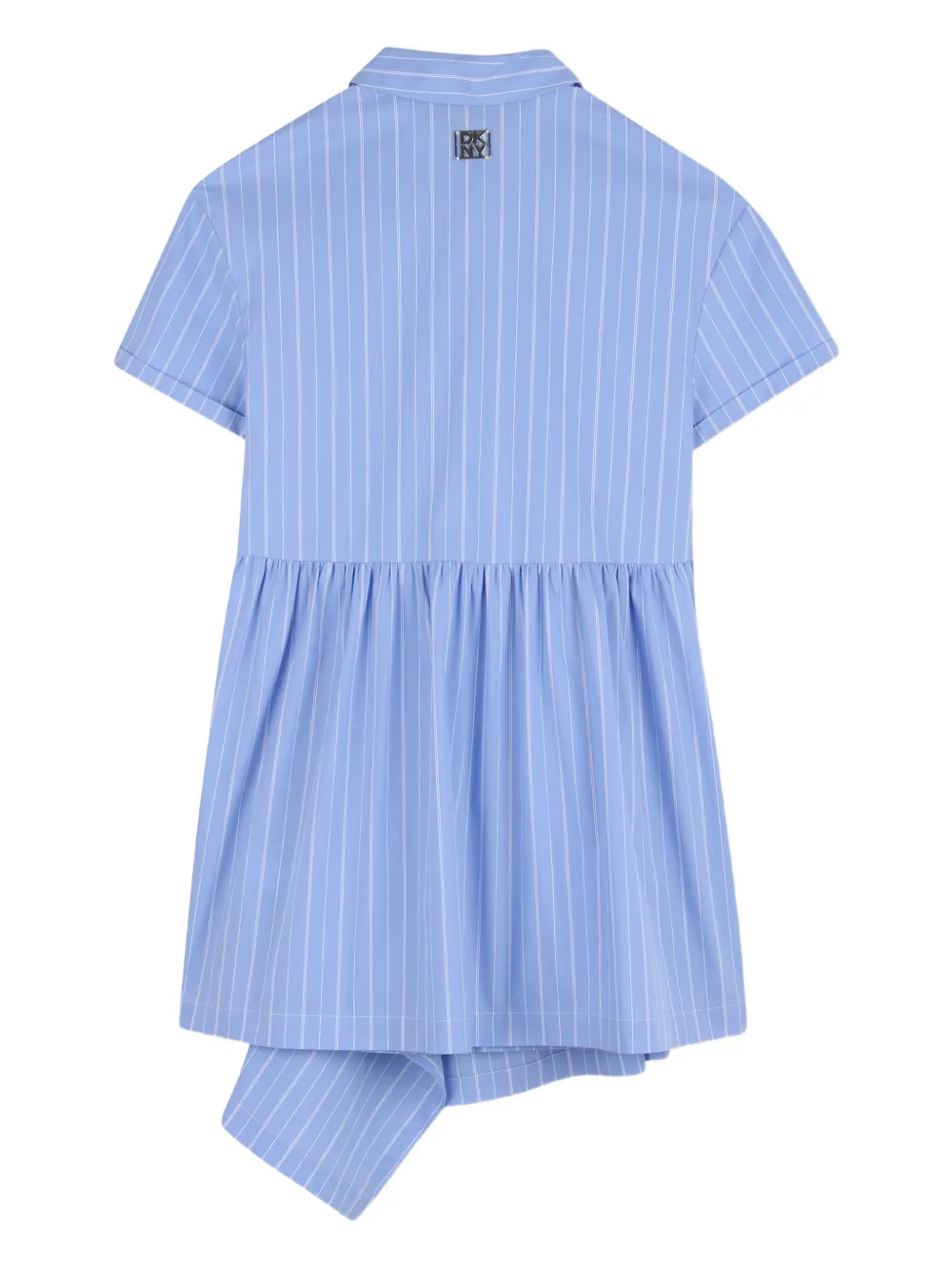 Полосатое платье асимметричного кроя Dkny Kids, синий — фото 2
