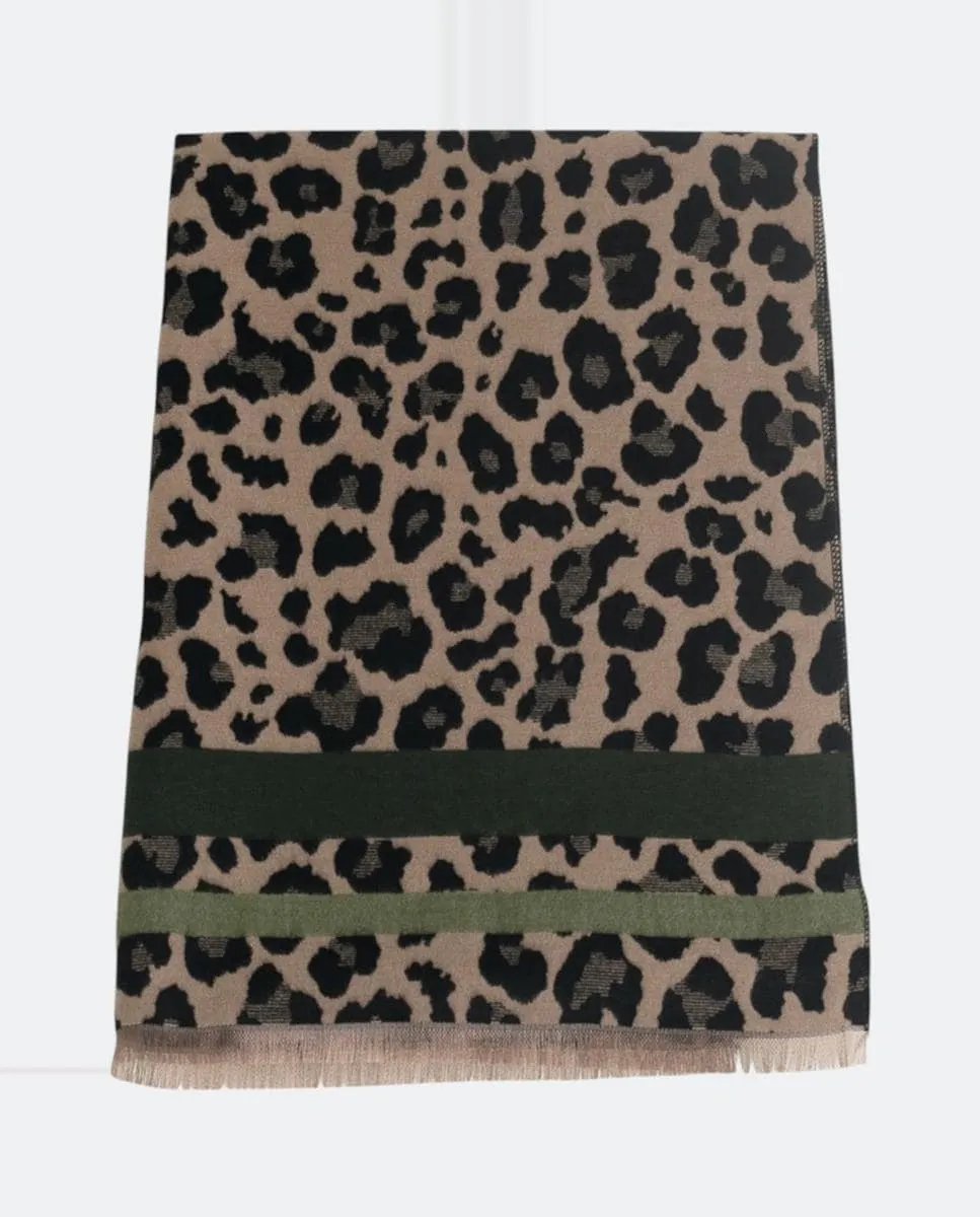 

Жаккардовый шарф с животным принтом, прямоугольный, шарф с индивидуальностью и уникальной текстурой Kbas, светло-коричневый