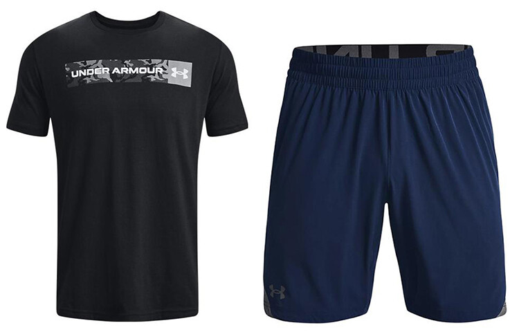 

Мужская повседневная спортивная одежда Under Armour, цвет Black + blue