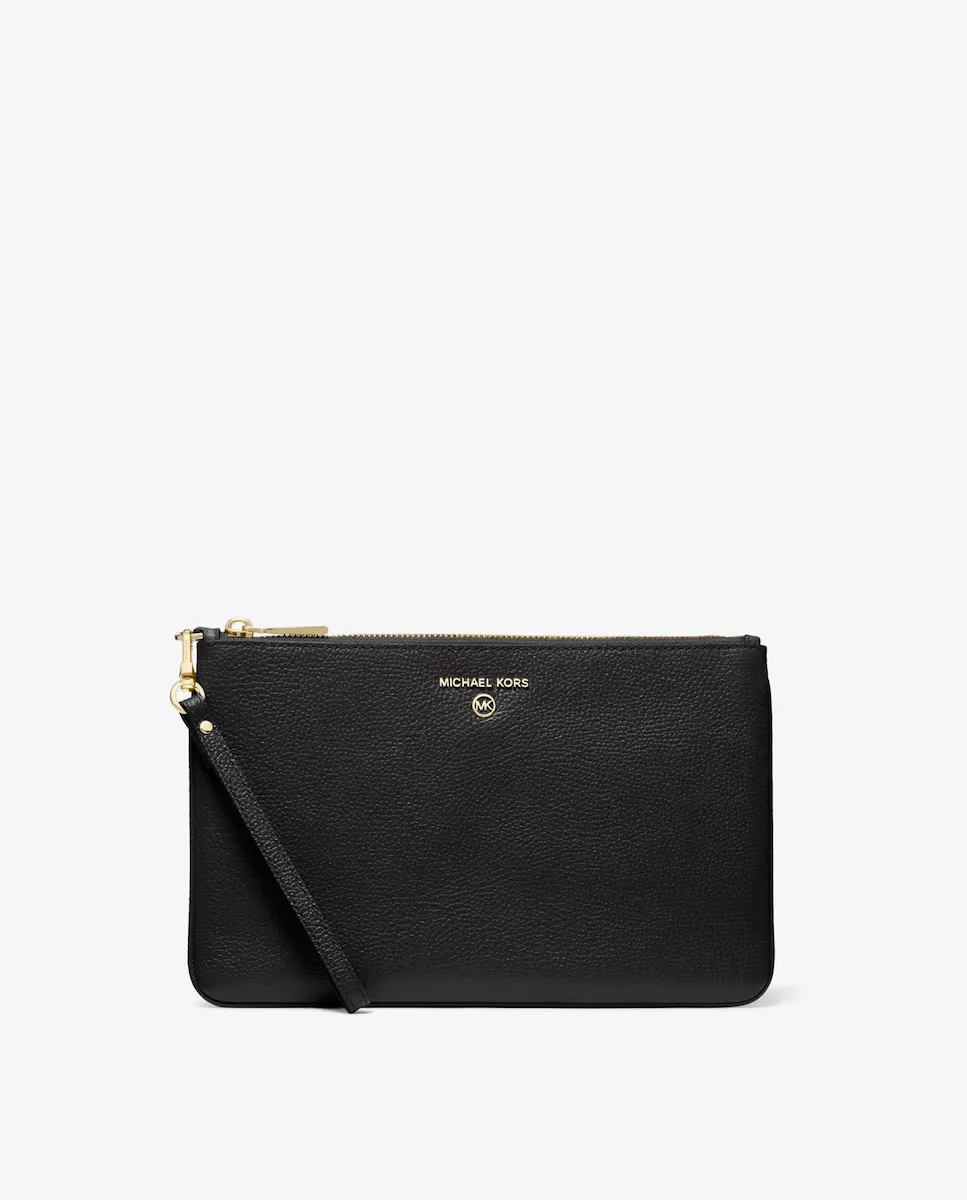 

Клатч из зерненой кожи с ручкой на ремешке Michael Michael Kors, черный