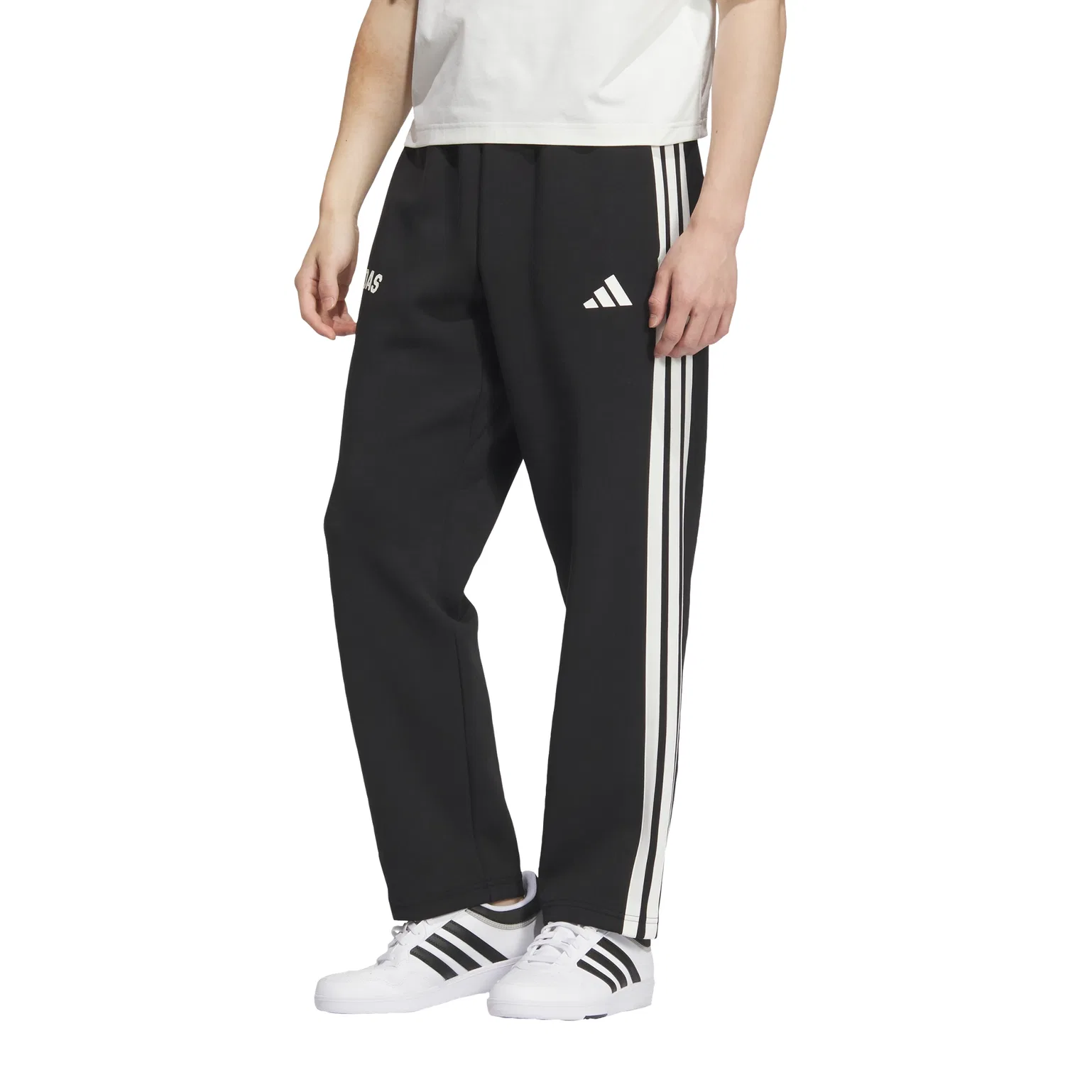 Мужские чёрные трикотажные спортивные брюки Modern Sport от Adidas — фото 4