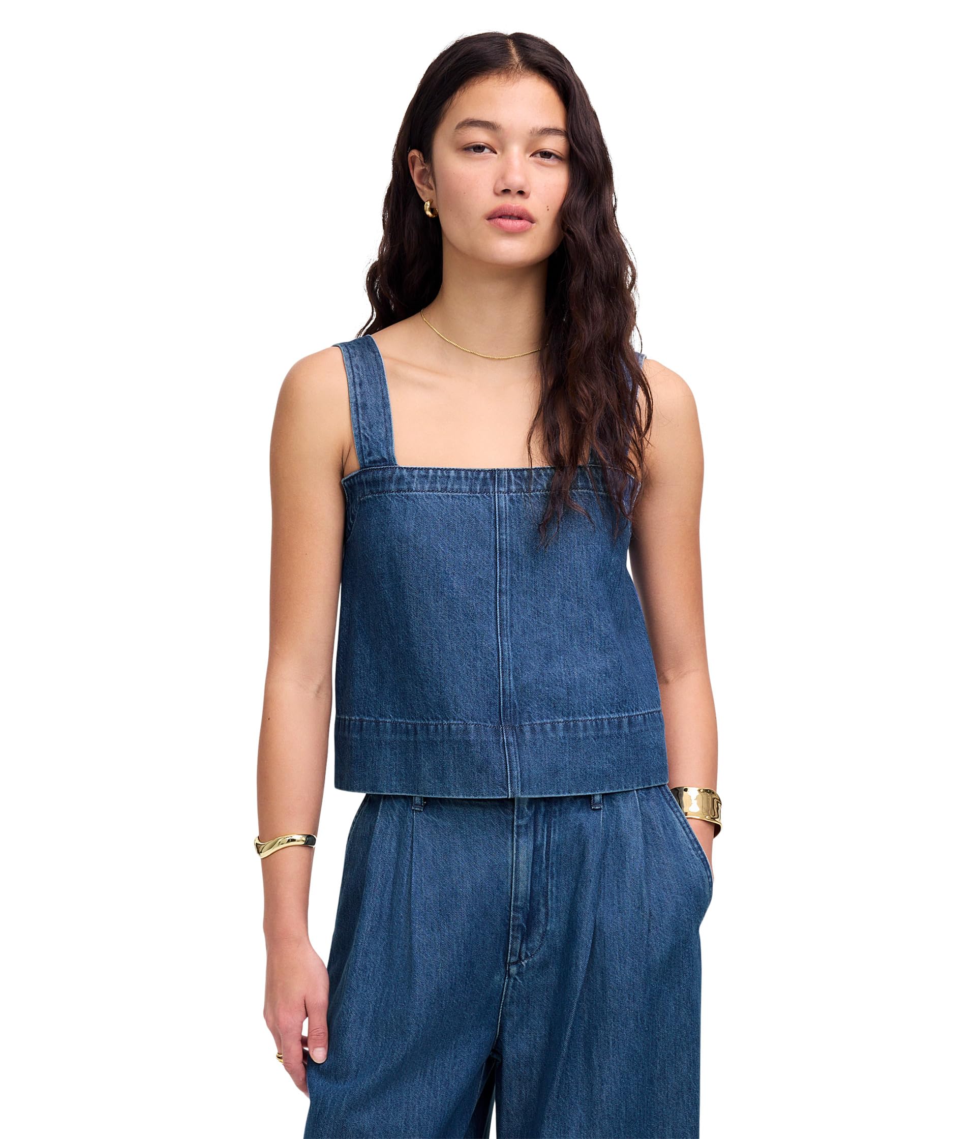

Топ Madewell Crop Swing Top In Mcnair Wash, Mcnair Wash