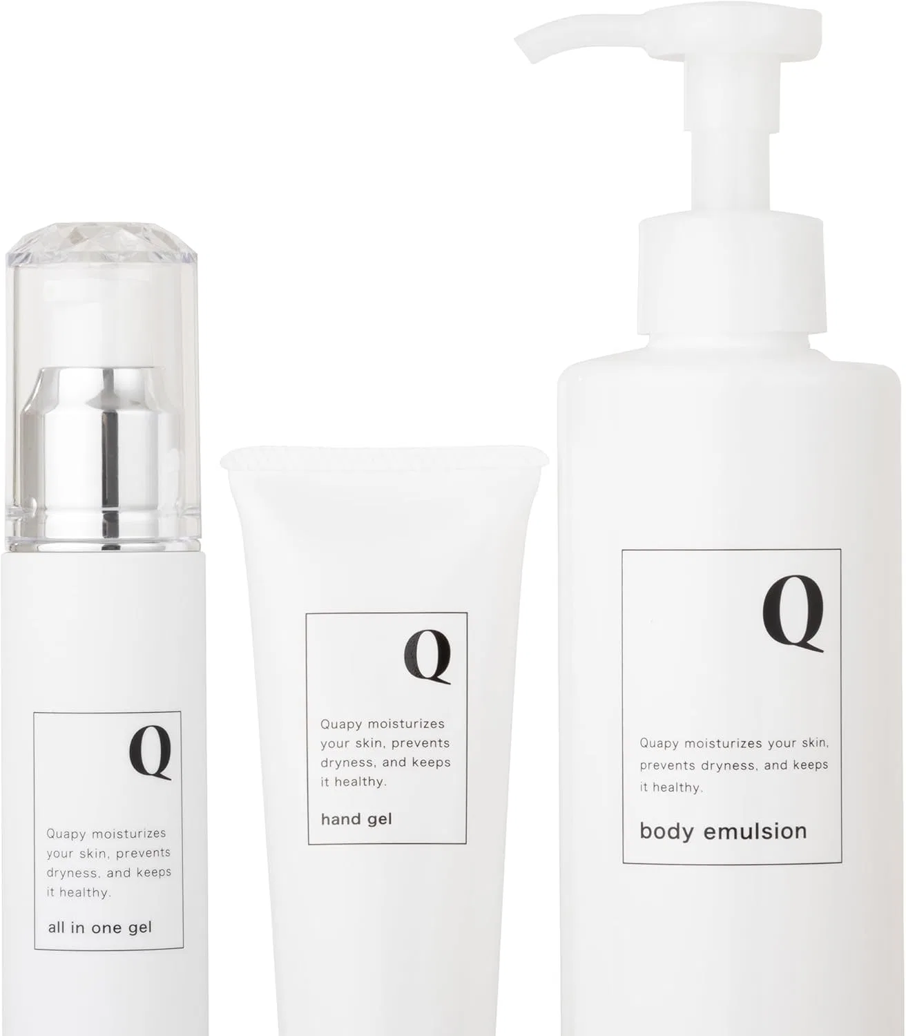 Набор для ухода за кожей All-in-One Gel, Hand Gel, Body Emulsion Quapy 3 предмета 50 г + 50 г + 250 г белый — фото 4