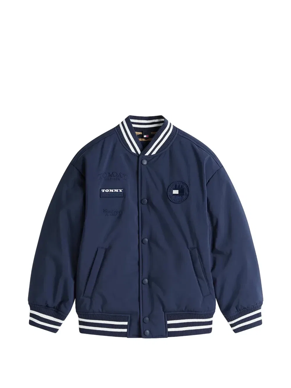 Свободный бомбер с нашивкой-логотипом Tommy Hilfiger Junior, синий